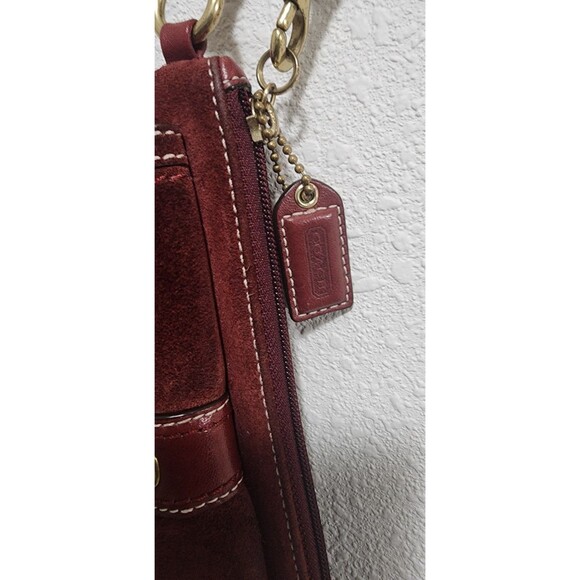 COACH Soho Leather Wristlet Clutch Snap Front Flap Pocket w/ Buckle Burgundy C7 - Picture 5 of 7